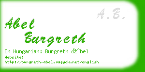 abel burgreth business card